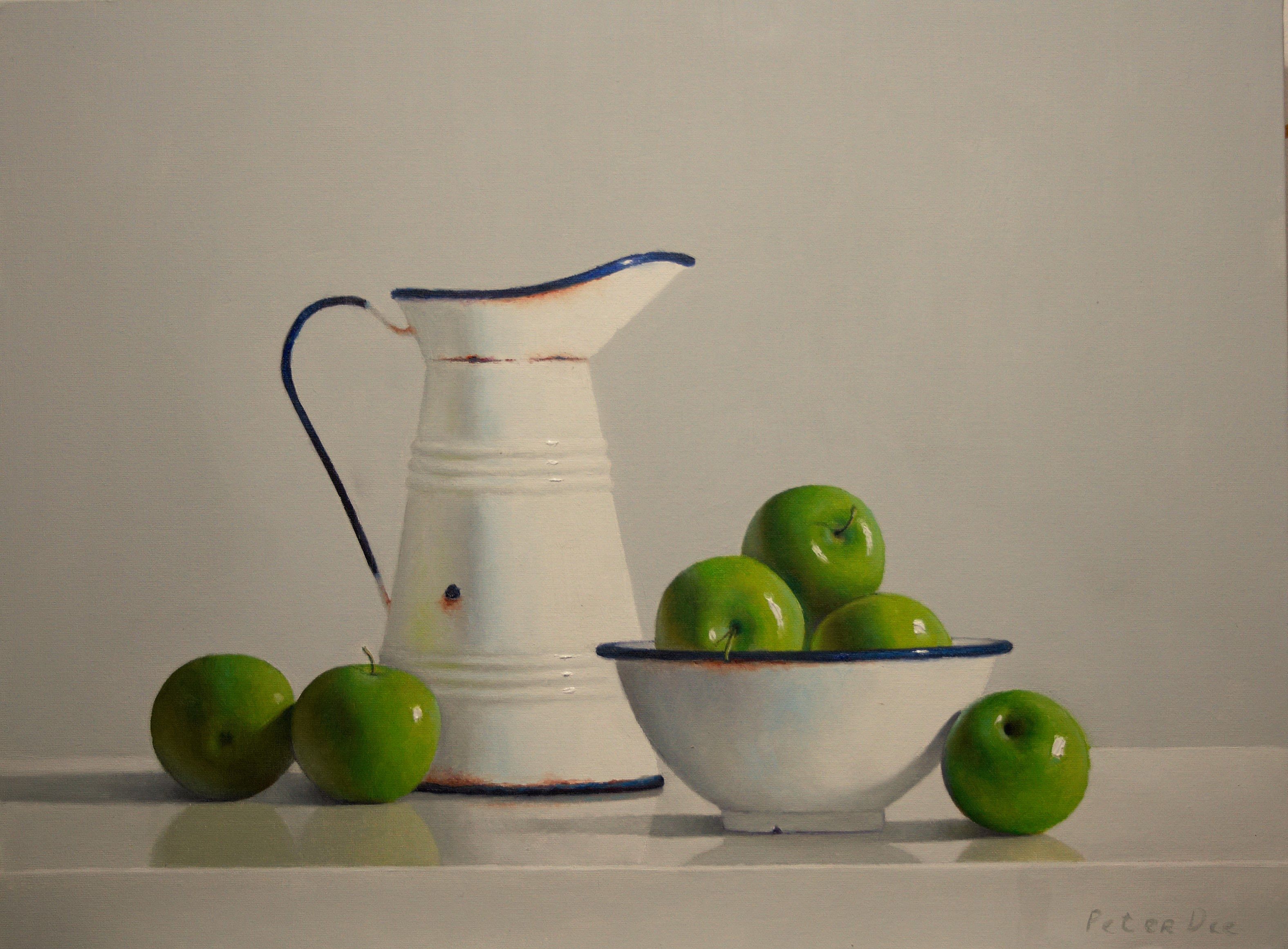 Peter Dee - Vintage Enamelware with Green Apples